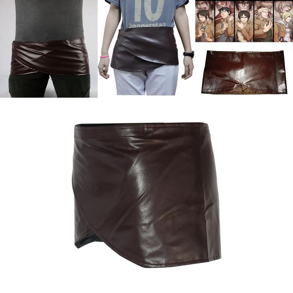 Dark Brown Game Role Playing Anime Character Imitation Mini Skirt Velcro Design