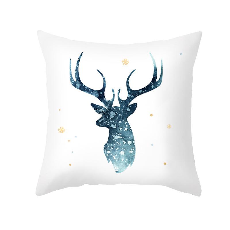 Nordic Christmas Pillow Cover Simple Printed Lines Elk Series Sofa Office Pillow Cushion Cover