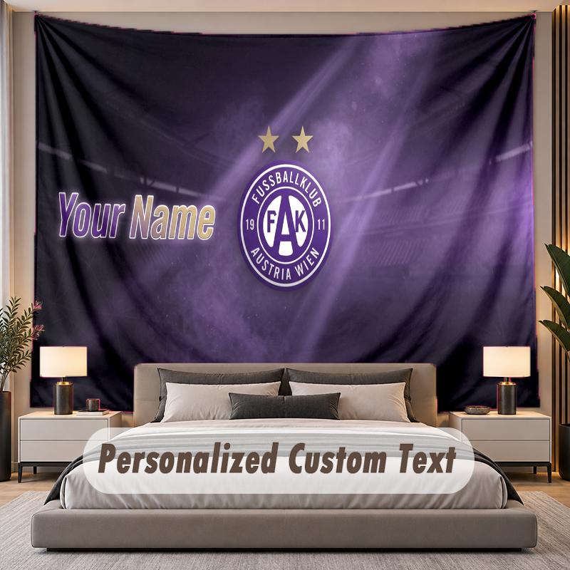 Custom Name Text Tapestry Austria Wien FC Personalized Polyester Wall Tapestry For Bedroom And Room