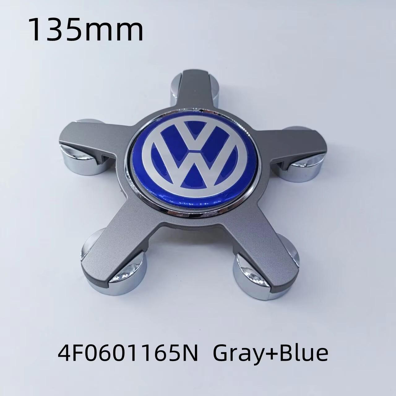 

Для VOLKSWAGEN VW 4 шт. Для Volkswagen Golf Polo 135 мм 4F0601165N 5 штифтів Ковпачки центральні на колісні диски Автомобільні Накладка на ступицю Диска Логотип Наклейка Emb 135mm cap 4pcs сіро блакитний колір