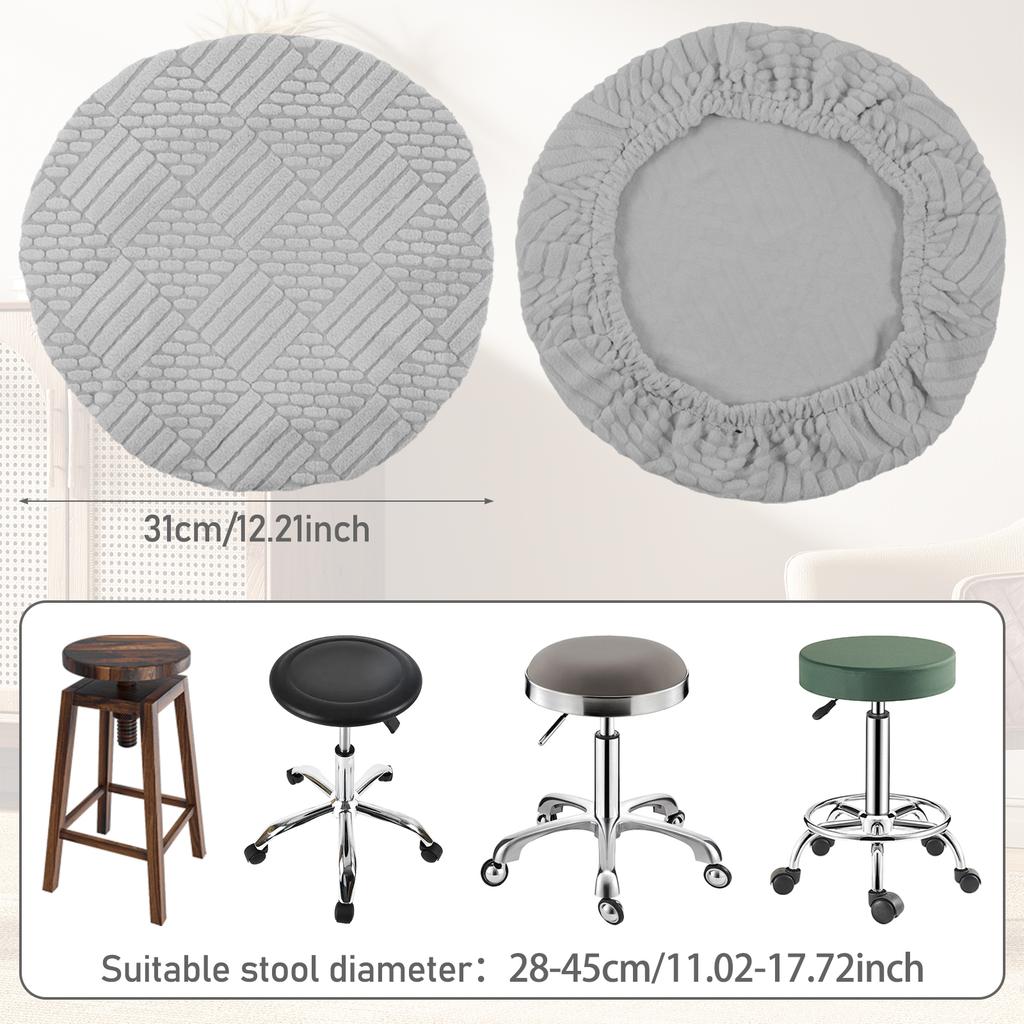 4Pcs Elastic Bar Stool Cover Fits 11 To 18 Inches Chair Washable Polyester Round Stool Cover for Home Cafe Office Restaurant