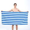 90x180cm Double Sided Velvet Quick Dry Striped Beach Towel Adult Printed Bath Towel Seaside Swimming Shawl Sports Towel