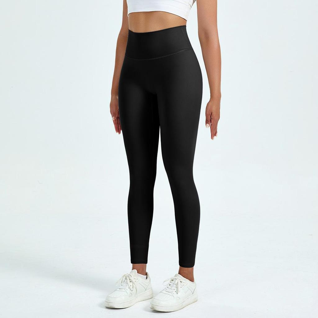 Dámské bezešvé legíny na jógu s vysokým pasem - Podzim/Zima, Broskvový push-up efekt, Vysoce elastické sportovní legíny.