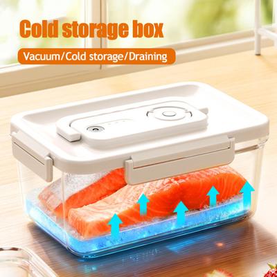 Electric Vacuum Sealed Food Container Airtight Crisper Box with Manual Pump BPA-Free Food Storage Box for Fridge Fruits Vegetables & Meat