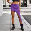 Dames Casual Mode Effen Kleur Onregelmatige Zoom Slim Fit Midi Rok Stretch Stof Comfortabele Pasvorm Geschikt voor Diverse Gelegenheden