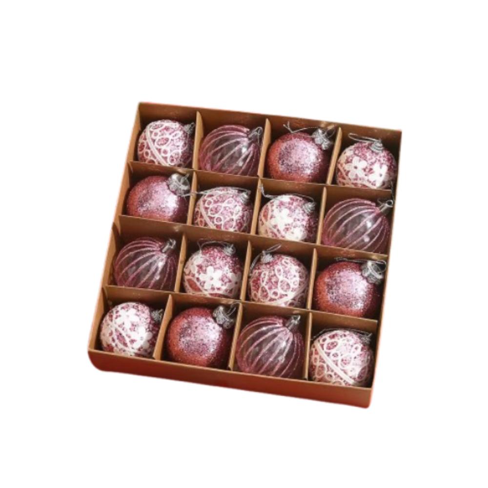 16pcs 6cm Christmas Hanging Balls Set Foam Xmas Tree Ornaments Christmas Balls Pendant Party Favors