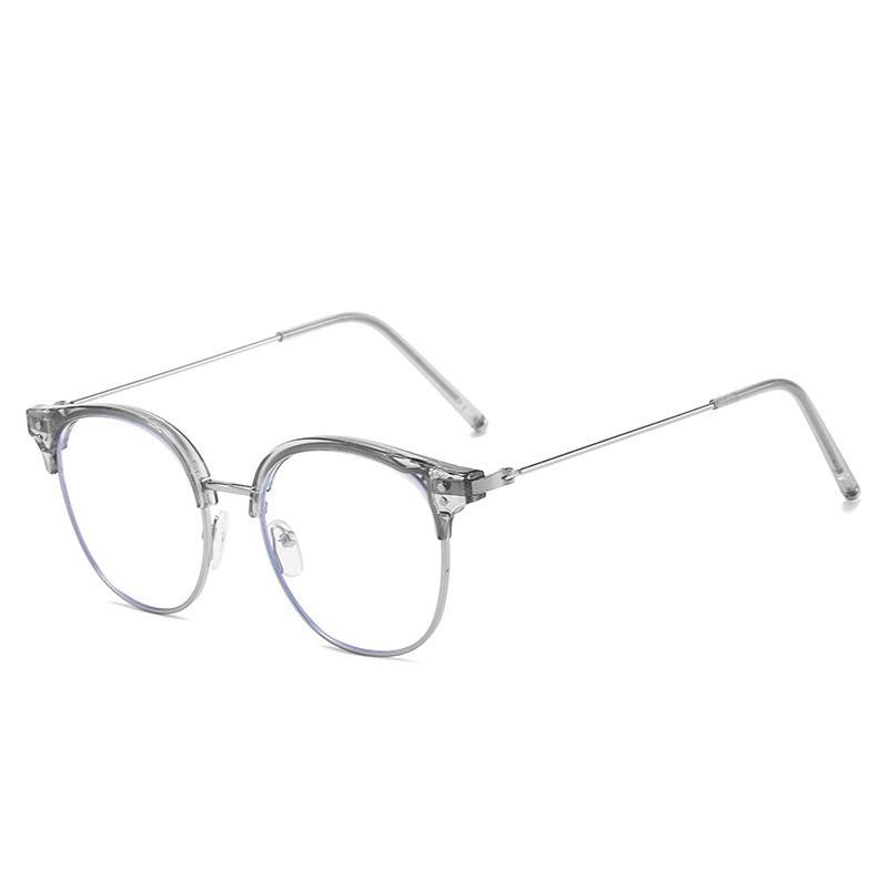 

Шикарные очки с круглой оправой и прозрачными линзами для женщин - Эффект похудения, Защита от синего света, Модный аксессуар серый