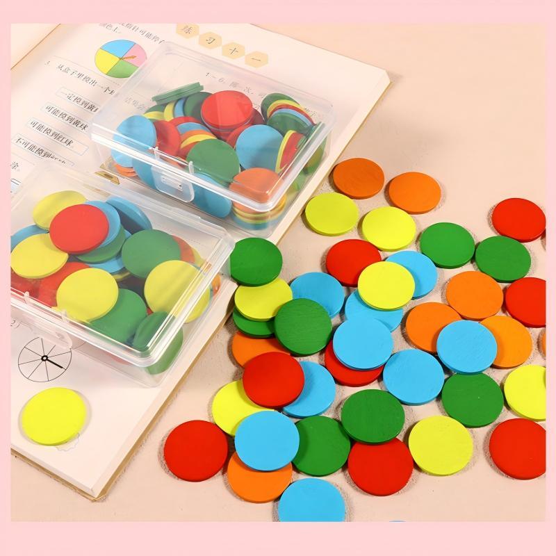 50Pcs Round Plastic Math Counters Colored Counting Chip Kids Early Math Learning Toy Kindergarten Preschool Math Learning