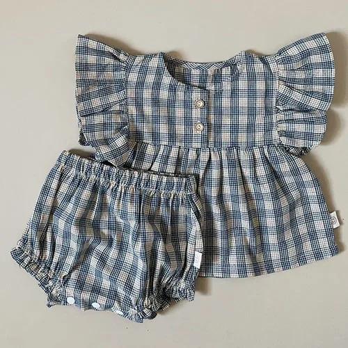 2025 New Summer 0-3Yrs Children Clothes Suit Sleeveless Solid Color Denim Vest+Shorts Newborn Baby Girls Clothing Set