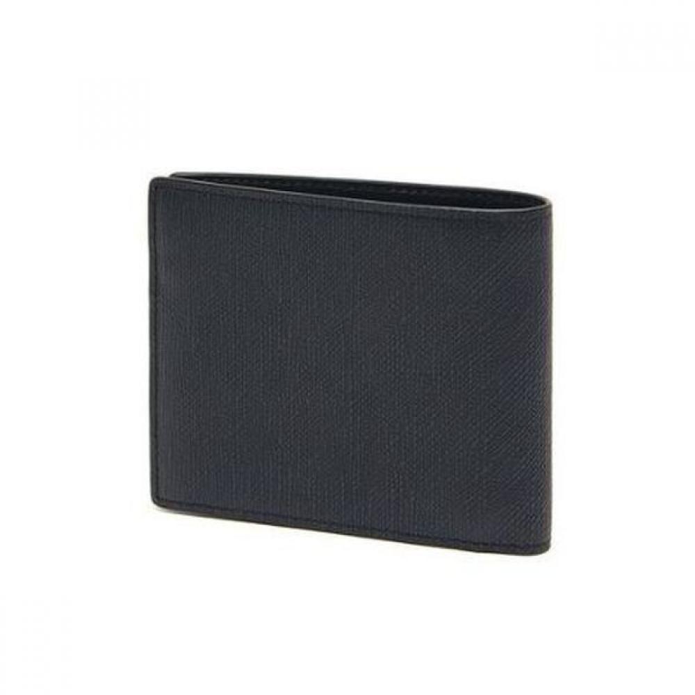 Daks Black Leather Classic Bi Fold Wallet Dd Logo Dbwa0f323bk