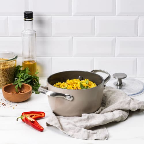 GREENPAN Multi-Food Cooker, 16.5cm, Taupe, with a Ceramic Coating Made from Sand-derived Minerals, Free of Harmful Substances. Can Be Used As a Rice C