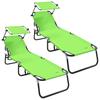 Foldable Sun Lounger 2 Pcs Green 190 X 57 X 81 Cm Oxford