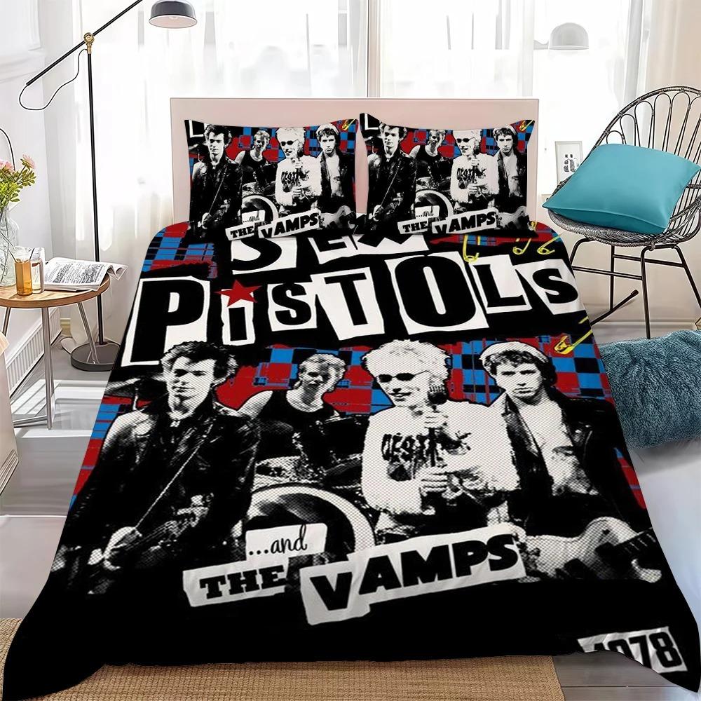 S-sex P-pistols R-rocks B-band Bedding Set Duvet Cover Pillowcases, for Kids Adult Bedroom Decor Twin Full Queen King Size Gift