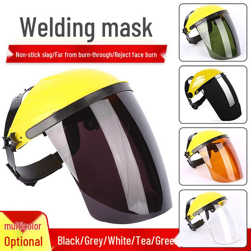 Lightweight Head-Mounted Transparent Face Shield for Welding and Grinding Protection