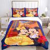 3pcs Beauty and the Beast Theme Mickey and Minnie Bedding Set Includes 1 Quilt Cover and 2 Pillowcases, Comfortable Bedding