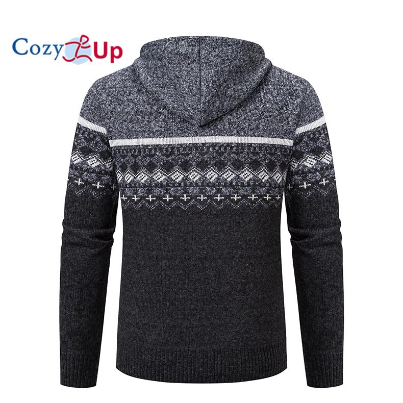Cozy Up Strickjacke für Herren, Herbst und Winter, dicker, schöner, warmer Pullover mit Kapuze aus Samt
