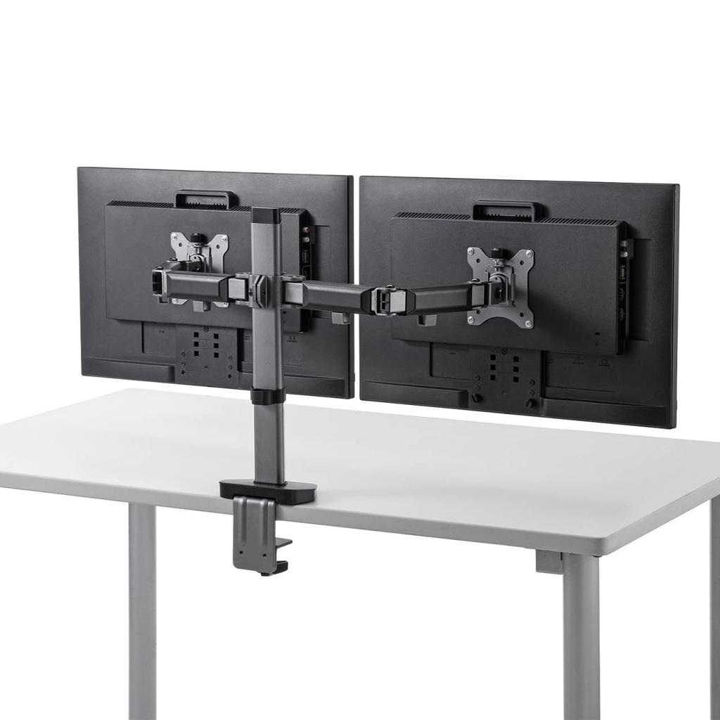 Sanwa Supply Horizontal LCD Monitor Arm Gray CR-LA2002
