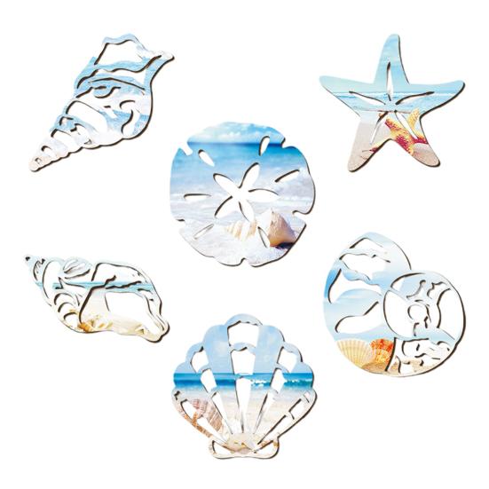 Marine Wall Decoration Wooden Board Hanging Coastal Conch Shell Unique Mediterranean
