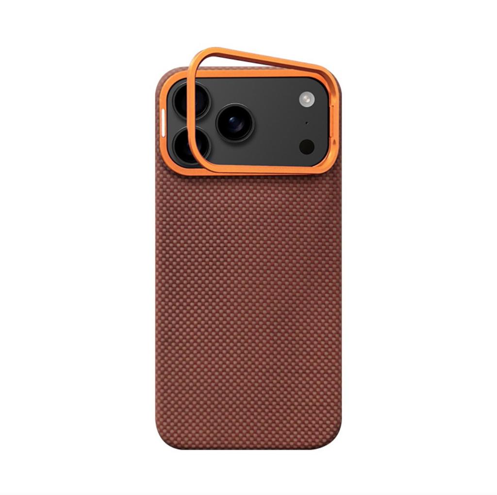 Aramid Fiber Phone Case for iPhone 17 Pro Max with Built-in Lens Holder Stand,Ultra Slim Protective Cover For Iphone 17 Pro Case