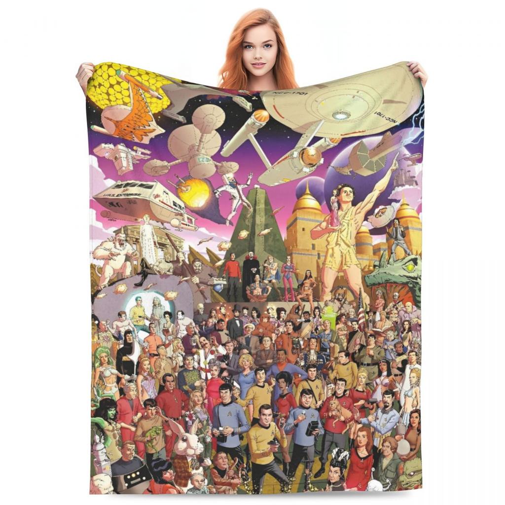 Stars Treks Groups James Blankets Coral Fleece Plush Spring Autumn Starfleet Movie Breathable Lightweight Throw Blanket Throws