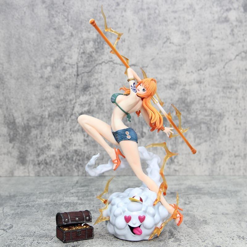 Latest One Piece Miniature Figurine PC Case Character Animation Design Nami Figure in Shorts Animation Merchandise 2D Themed Holiday Present Boxed чёрный