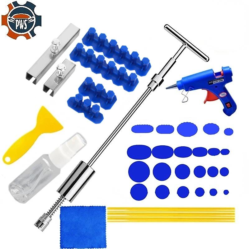 Car Dent Repair Tools Puller Removal Kit EU Plug Slide Hammer Reverse Hammer Tool Body Suction Cup Adhesive Blue Glue Tabs