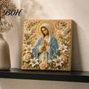 Decorative Balcony Pieces DIY Jesus Pearl Art Kit, Diamond Painting for Adults, Christian Mosaic Colorful Crafting Materials Craft Christ Gem Crafts,