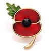 Rhinestone Enamel Poppy Flower Brooch Pin Ornament