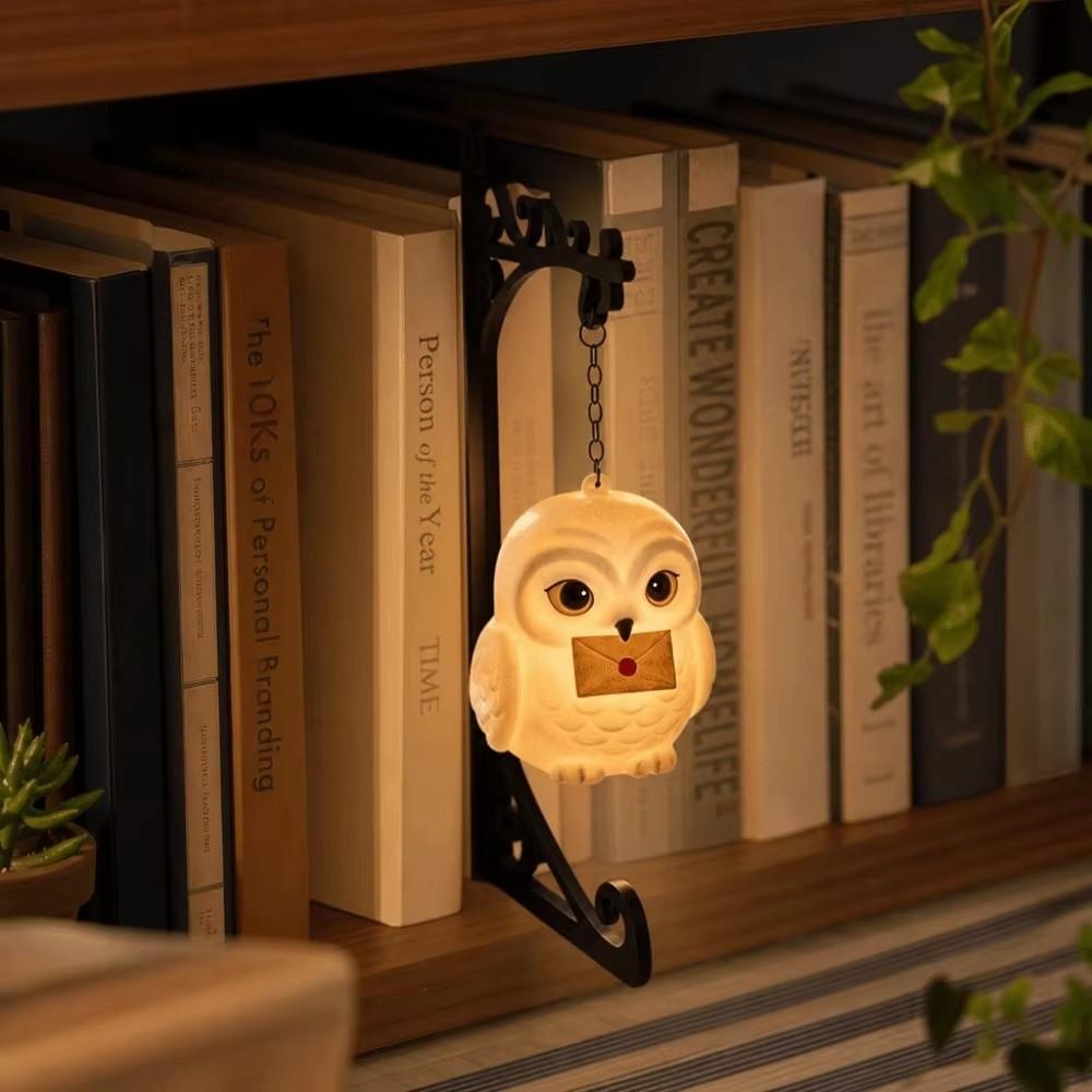 Magical Animal Owl Bookshelf Lamp Warm LED Bookend Atmosphere Light for Home Room Decor