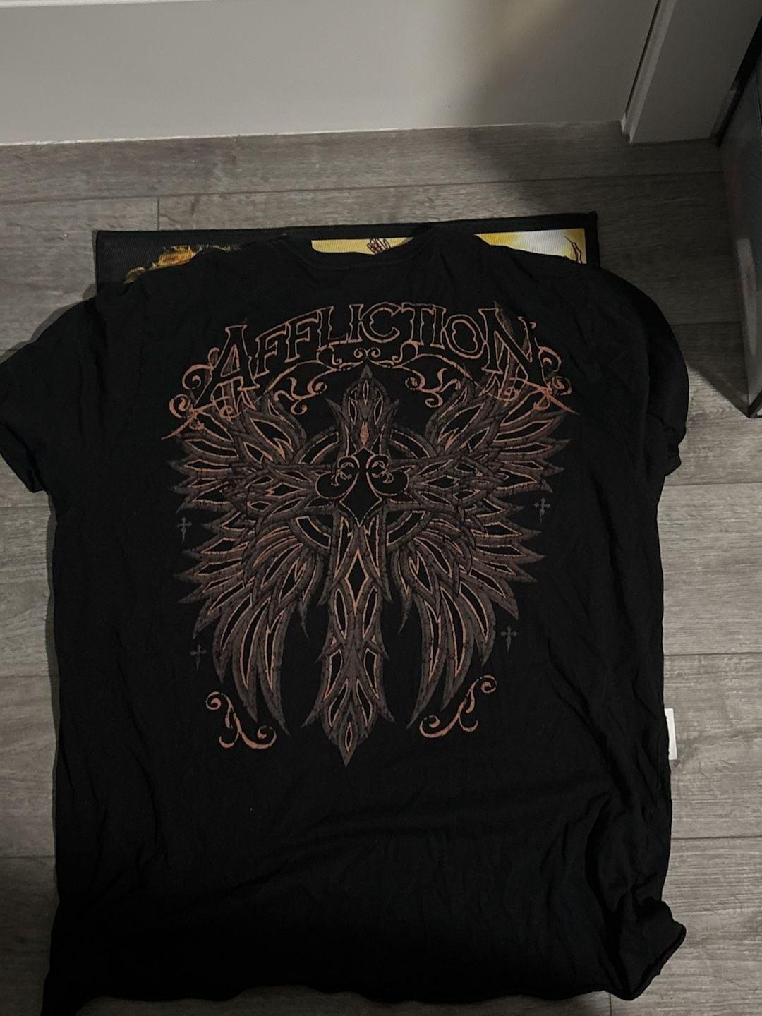 Affliction Absolution Black Celtic Cross Graphic T-Shirt Unisex T-Shirt XXXXL