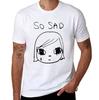 Unisexs 100 Cotton Tshirt So Sad Cartoon Graphic Print Crew Neck Casual Short Sleeve Tee
