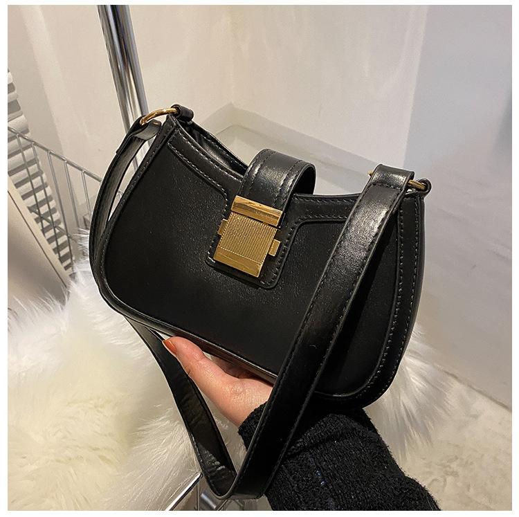 Rudens ir žiemos retro mažas krepšys 2025 m. naujas paprastas moteriškas krepšys atsitiktinis paštininko krepšys tekstūrinis peties pažasties kvadratinis krepšys