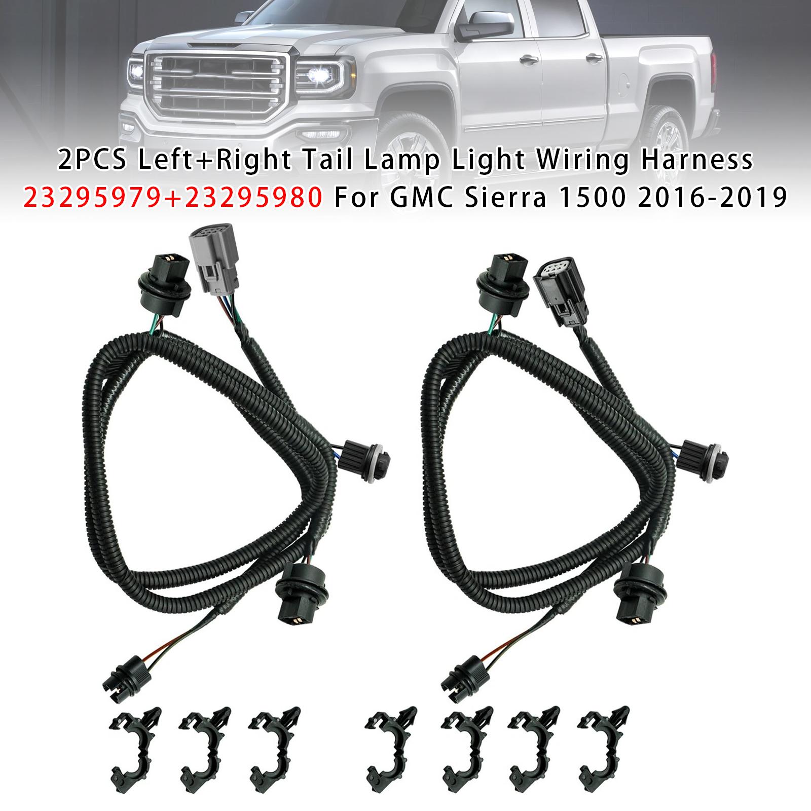 

2PCS L+R Tail Lamp Light Wiring Harness For GMC Sierra 1500 2016-2019