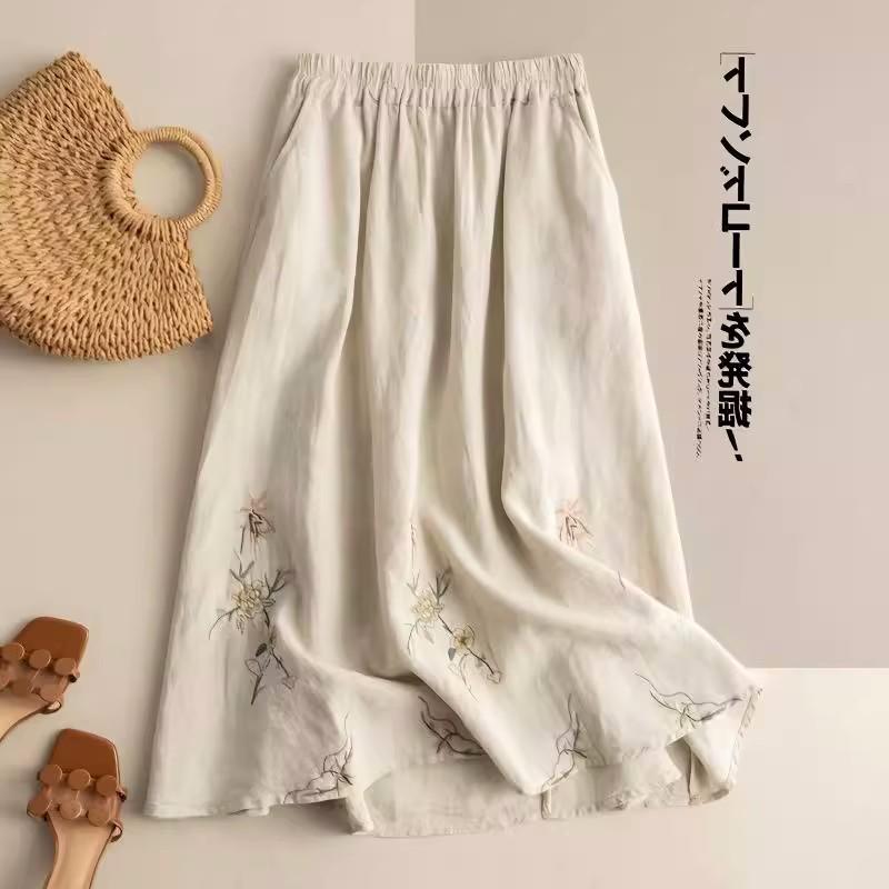 

Женская летняя уникальная ретро-юбка миди с этнической вышивкой 2023 года XXL