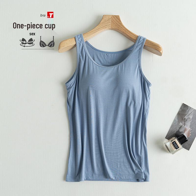 Kubek na pięć palców Damski modalny top na ramiączkach: Camisole z wbudowanymi wkładkami na biust