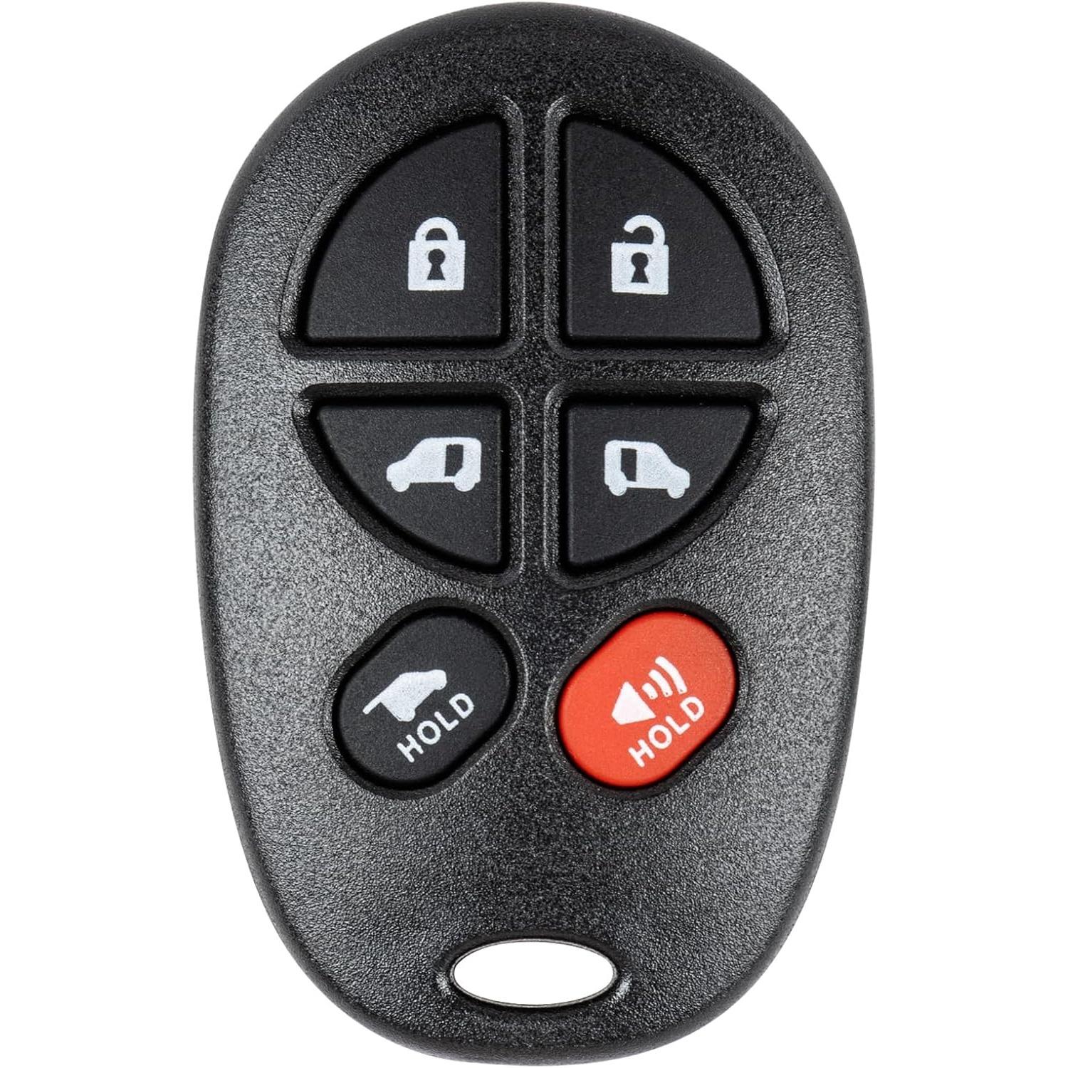 Key Fob Replacement for 2004-2018 Toyota Sienna Car Keyless Entry Remote Control, GQ43VT20T, 6 Buttons GQ43VT20T