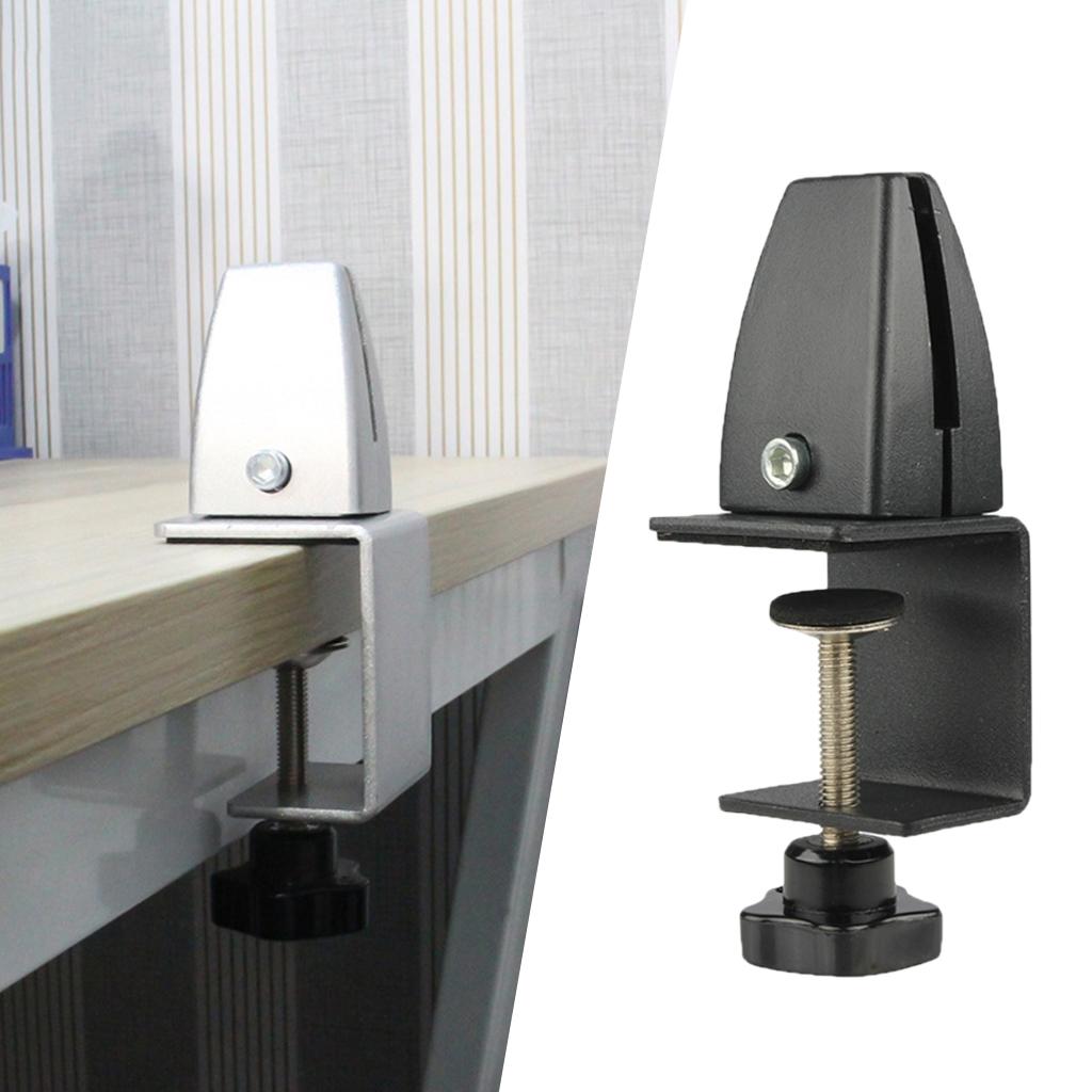 Durable Desktop Table Partition Bracket Clamp Clip Baffle Screen Holder for Commercial or Home Office Workspace