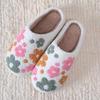 [Cozy Slippers] Warm Cozy Plush Slippers | Floral Slippers for Women and Men - Embroidered Sunflower Design, Thick TPR Sole, Machine Washable