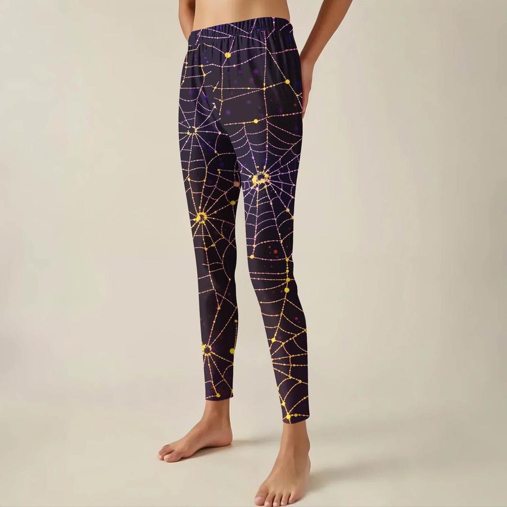 Women's Pants Halloween Printed Stretchy Soft Bottoms Casual Home Sleeping Pants
