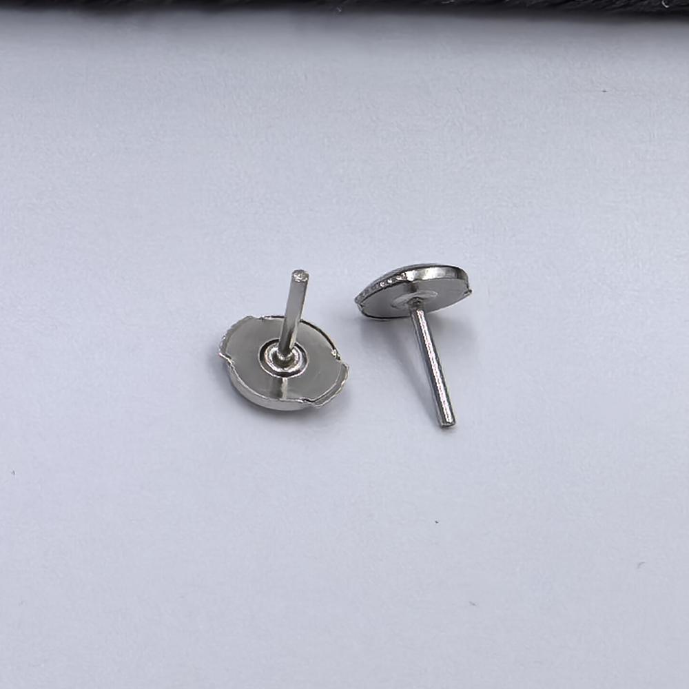 Platinum White Gold Earrings Jewelry Findings Components Accessories PT950 Earring Disk Back Ear Plate with Post Plugs Platinum PT950&small size