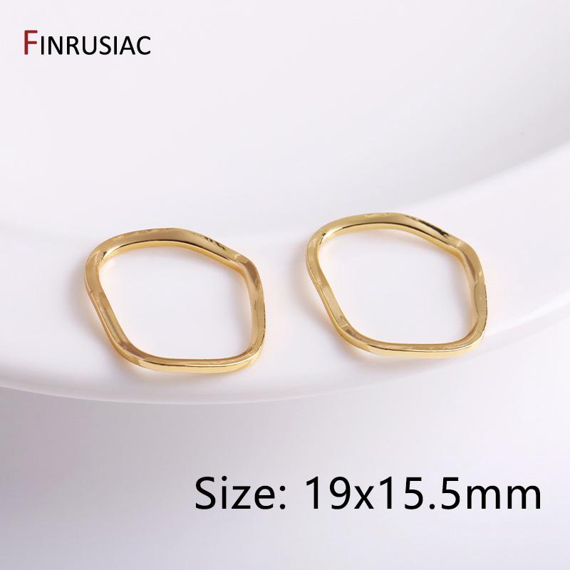 14K Gold Plated Brass Star/Pentagram/Square/Round Connector For Jewelry Making Supplies Earrings Making Accessories Wholesale