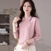 Women's V-Neck Knitted Sweater - 2025 New Autumn/Winter Style, Long Sleeve Solid Color Base Shirt