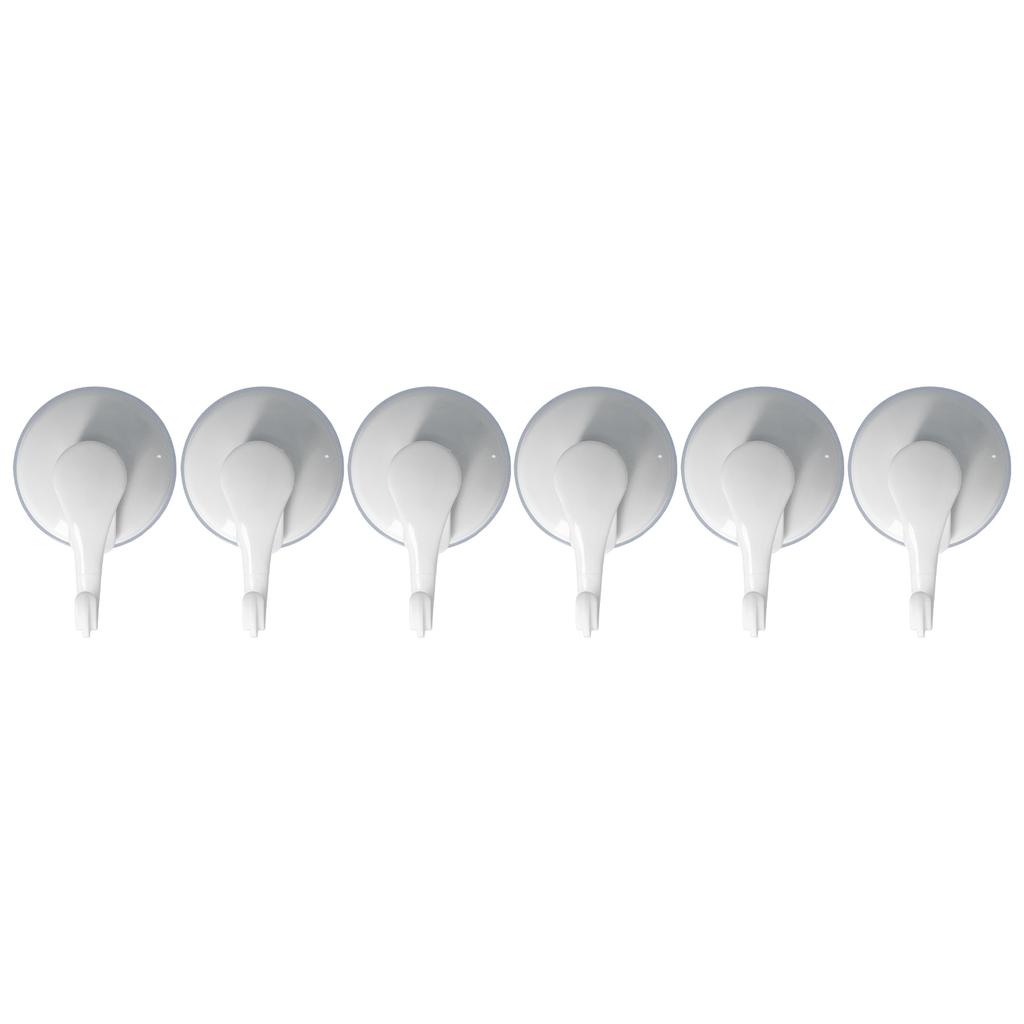 6PCS Strong Vacuum Wall Hook Towel Hook Plastic Self Adhesive Suction Cup for Kitchen Bathroom
