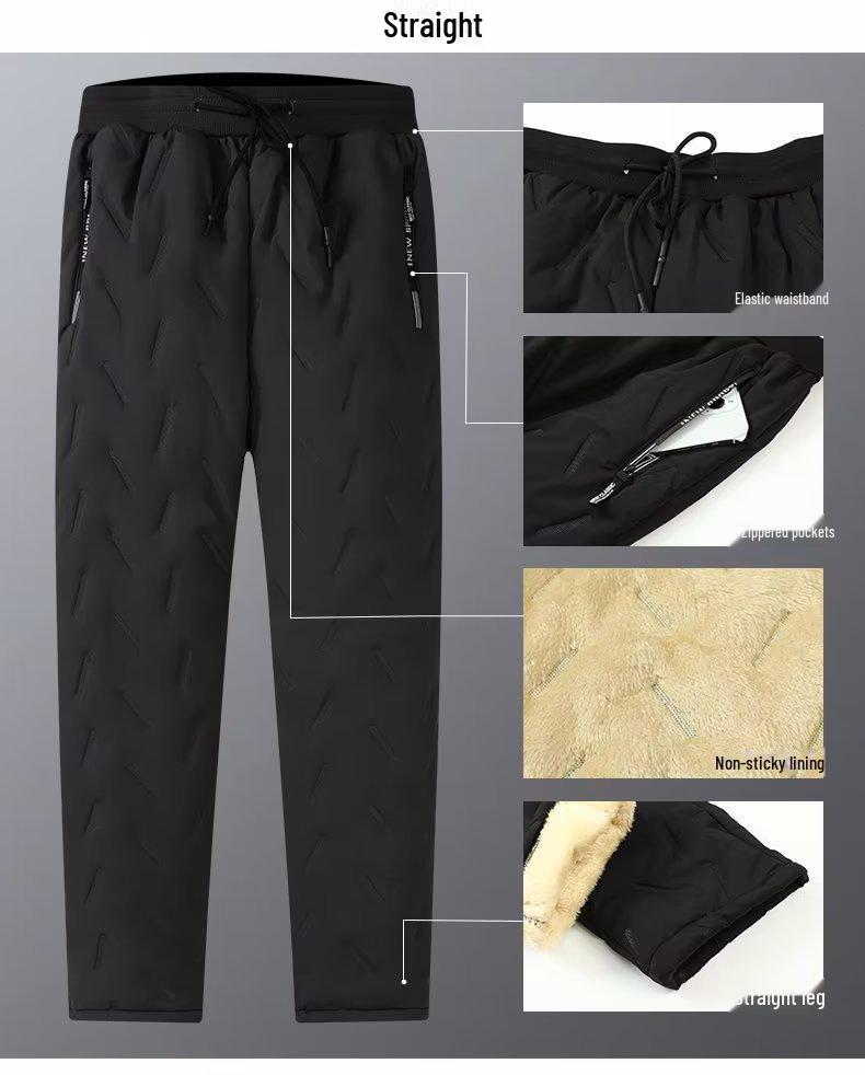 Men's Winter Lambskin Plus Velvet Waterproof Warm Outdoor Trousers