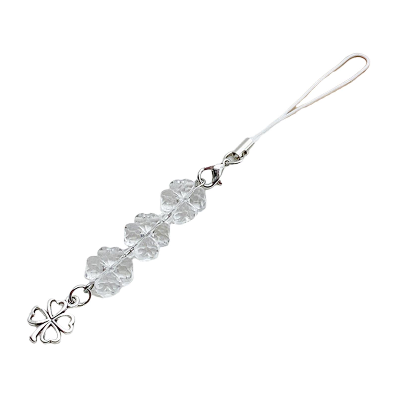 

Многоцветный бисерный брелок для ключей с четырьмя листочками клевера/тюльпана, бусина для телефона, ремешок, сумка, аксессуар для женщин, стильный брелок-подвеска 4