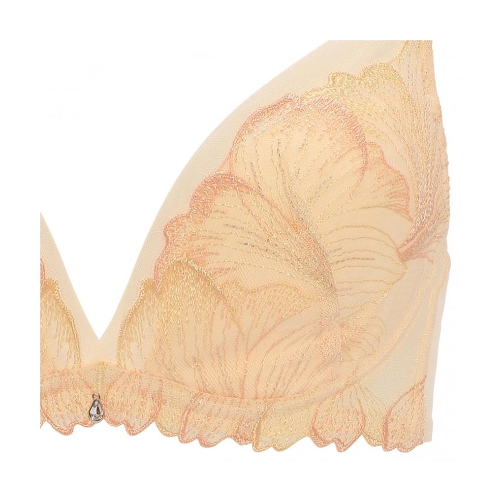AMOSTYLE BY Triumph Deep V Bra Mermaid Shell M001 Size E75 (Unpadded) (Beige)
