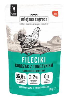 Wiejska Zagroda | Filets Nourriture Humide Pour Chat | Sachet 85G - Poulet Au Thon 85G