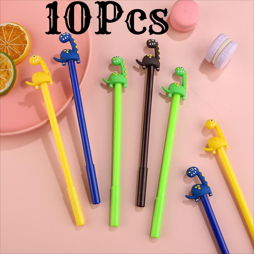 10Pcs Cartoon Spotted Dinosaur Pen 0.5mm Quick Drying Hand Free Suitable for Office Work, Daily Writing, Diaries, and Student Classroom Prizes Back To