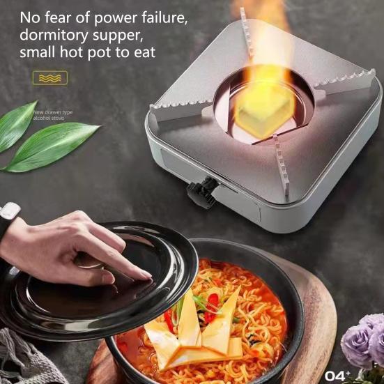 

Регулируемая огневая мощь, теплоизоляционная кромка, антикоррозийный сухой котел, спиртовая плита для кемпинга с выдвижным ящиком, принадлежности для кемпинга