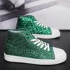 Luxury Red Designer Shoes Women High top Sneakers Lightweight Women's Vulcanized Shoes Fashion Glitter Sneakers Woman